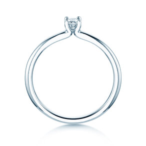 Verlovingsring Emerald Clean in 14K witgoud met diamant 0,08ct G/VS
