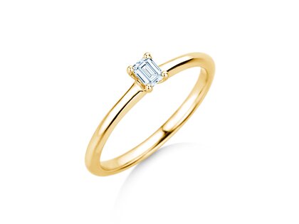 Verlovingsring Emerald Clean in 14K geelgoud met diamant 0,08ct G/VS