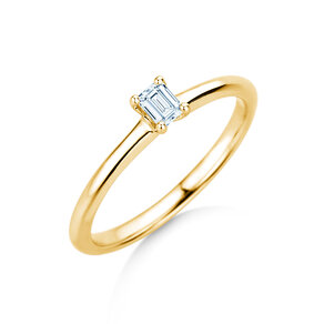 Verlovingsring Emerald Clean in 14K geelgoud met diamant 0,08ct G/VS