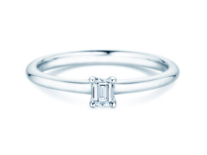Verlovingsring Emerald Clean in 14K witgoud met diamant 0,08ct G/VS