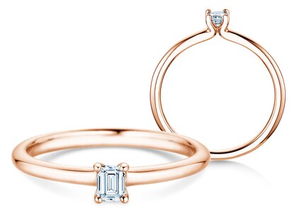 Verlovingsring Emerald Clean in roségoud
