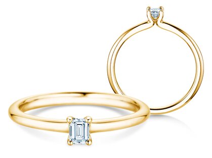 Verlovingsring Emerald Clean in 9K geelgoud met diamant 0,08ct G/VS