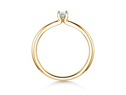 Verlovingsring Emerald Clean in 14K geelgoud met diamant 0,08ct G/VS