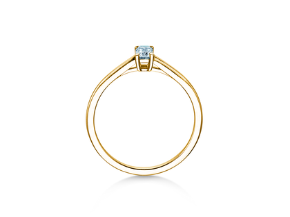 Verlovingsring Emerald Cross in 9K geelgoud met Lab-grown diamant 0,25ct E/VS