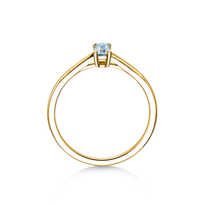 Verlovingsring Emerald Cross in 9K geelgoud met Lab-grown diamant 0,25ct E/VS