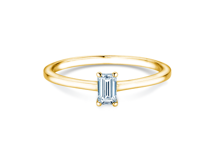 Verlovingsring Emerald Cross in 9K geelgoud met Lab-grown diamant 0,25ct E/VS
