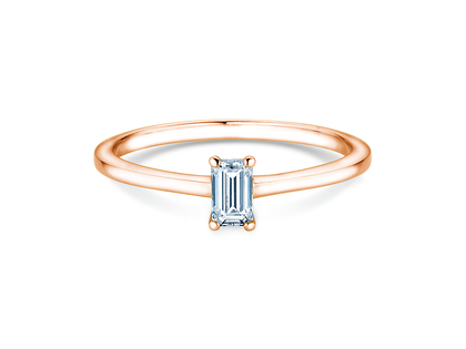 Verlovingsring Emerald Cross in 9K roségoud met Lab-grown diamant 0,50ct E/VS