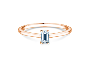 Verlovingsring Emerald Cross in 9K roségoud met Lab-grown diamant 0,50ct E/VS