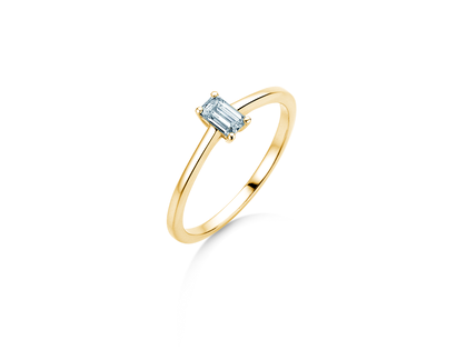Verlovingsring Emerald Cross in 9K geelgoud met Lab-grown diamant 0,25ct E/VS