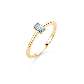 Verlovingsring Emerald Cross in 9K geelgoud met Lab-grown diamant 0,25ct E/VS