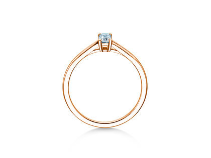 Verlovingsring Emerald Cross in 9K roségoud met Lab-grown diamant 0,50ct E/VS