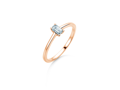 Verlovingsring Emerald Cross in 9K roségoud met Lab-grown diamant 0,50ct E/VS