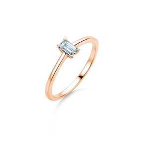 Verlovingsring Emerald Cross in 9K roségoud met Lab-grown diamant 0,50ct E/VS