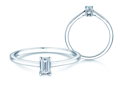 Verlovingsring Emerald Cross Lab-grown diamant