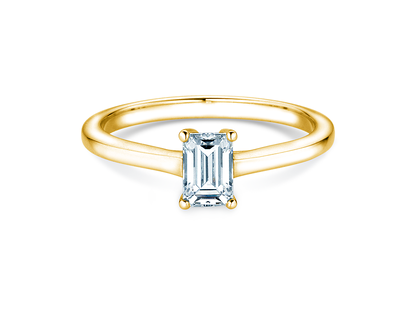 Verlovingsring Emerald Cross in 18K geelgoud met Lab-grown diamant 1,00ct E/VS