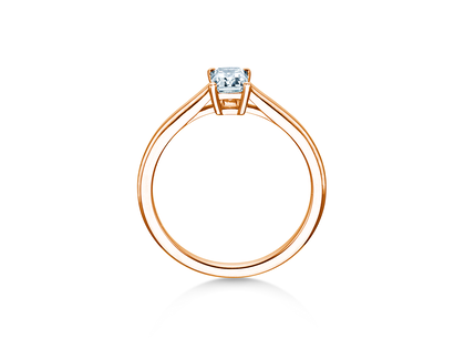 Verlovingsring Emerald Cross in 18K roségoud met Lab-grown diamant 1,00ct E/VS