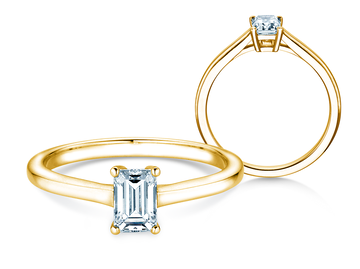 Verlovingsring Emerald Cross Lab-grown diamant