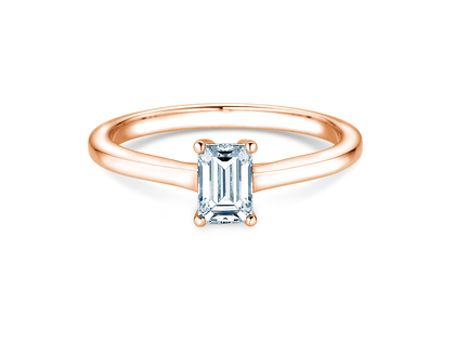 Verlovingsring Emerald Cross in 18K roségoud met Lab-grown diamant 1,00ct E/VS
