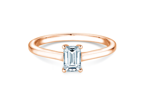 Verlovingsring Emerald Cross in 18K roségoud met Lab-grown diamant 1,00ct E/VS