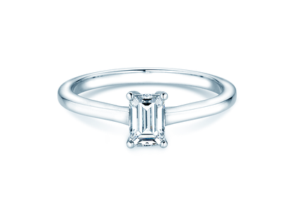 Verlovingsring Emerald Cross in 9K witgoud met Lab-grown diamant 1,00ct E/VS