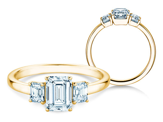 Verlovingsring Emerald Eden in 9K geelgoud met Lab-grown diamanten 0,46ct E/VS