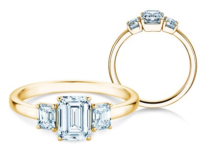 Verlovingsring Emerald Eden in 9K geelgoud met Lab-grown diamanten 0,46ct E/VS