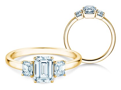 Verlovingsring Emerald Eden in 14K geelgoud met diamanten 0,74ct G/VS