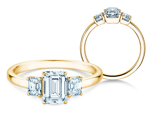 Verlovingsring Emerald Eden in 9K geelgoud met Lab-grown diamanten 0,46ct E/VS