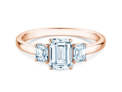 Verlovingsring Emerald Eden in 14K roségoud met diamanten 0,74ct G/VS