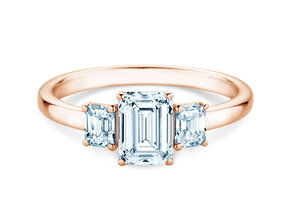 Verlovingsring Emerald Eden in 14K roségoud met diamanten 0,74ct G/VS