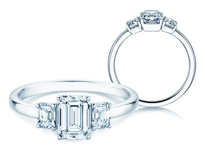 Verlovingsring Emerald Eden in 14K witgoud met diamanten 0,46ct G/VS