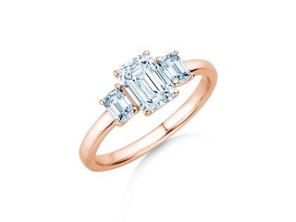 Verlovingsring Emerald Eden in 14K roségoud met diamanten 0,74ct G/VS