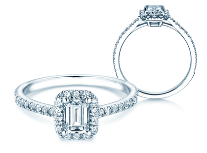 Verlovingsring Emerald Halo Pavé Lab-grown diamant