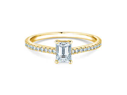 Verlovingsring Emerald Pavé in 14K geelgoud met diamanten 0,40ct G/VS