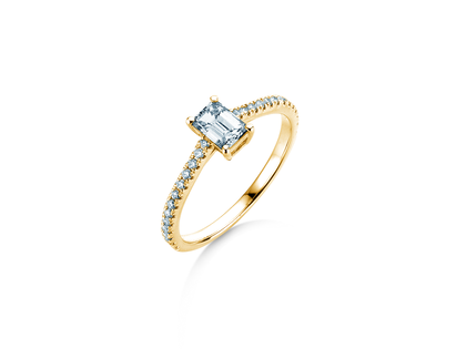 Verlovingsring Emerald Pavé in 14K geelgoud met diamanten 0,40ct G/VS