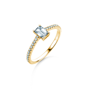 Verlovingsring Emerald Pavé in 14K geelgoud met diamanten 0,40ct G/VS