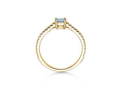 Verlovingsring Emerald Pavé in 14K geelgoud met diamanten 0,40ct G/VS