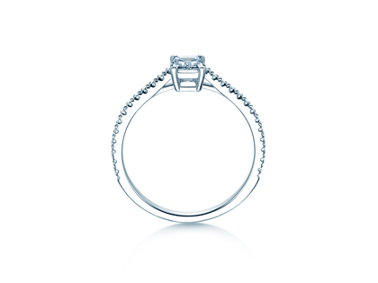 Verlovingsring Emerald Pavé in 14K witgoud met diamanten 0,40ct G/VS