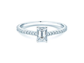 Verlovingsring Emerald Pavé in 14K witgoud met diamanten 0,40ct G/VS