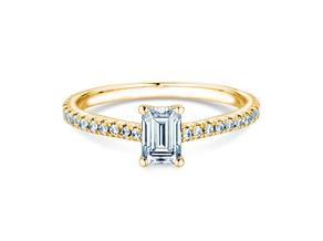 Verlovingsring Emerald Pavé in geelgoud