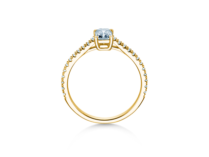 Verlovingsring Emerald Pavé in geelgoud
