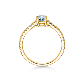 Verlovingsring Emerald Pavé in geelgoud