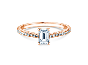 Verlovingsring Emerald Pavé in roségoud