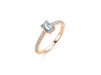 Verlovingsring Emerald Pavé in roségoud