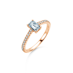 Verlovingsring Emerald Pavé in roségoud