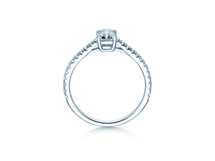 Verlovingsring Emerald Pavé in platina