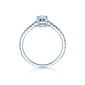 Verlovingsring Emerald Pavé in platina