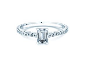Verlovingsring Emerald Pavé in platina