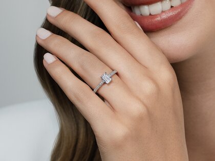 Verlovingsring Emerald Pavé in 14K geelgoud met diamanten 0,94ct G/VS