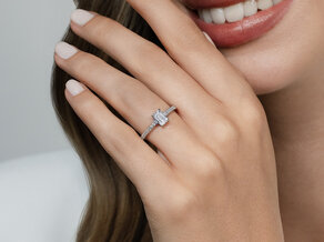 Verlovingsring Emerald Pavé in 14K geelgoud met diamanten 0,94ct G/VS